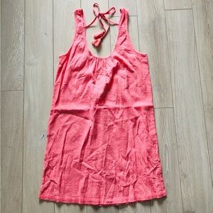 NWT J. Crew Beach Cover Up Tunic Dress in Salmon/ Neon Orange Size XS
